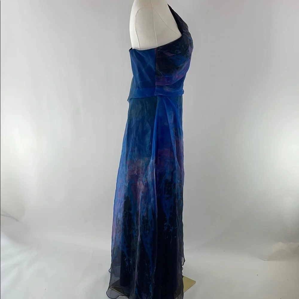 Rene Ruiz Blue Organza Gown, Size 4 - Picture 15 of 16